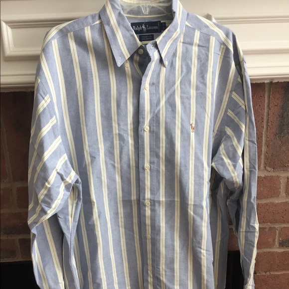 ralph lauren yellow striped shirt